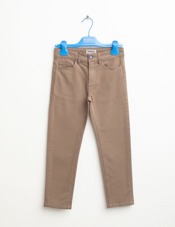 Pantalone 5 tasche in gabardina leggermente elasticizzata